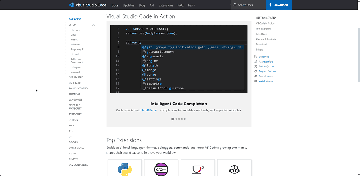 visual studio code documentation