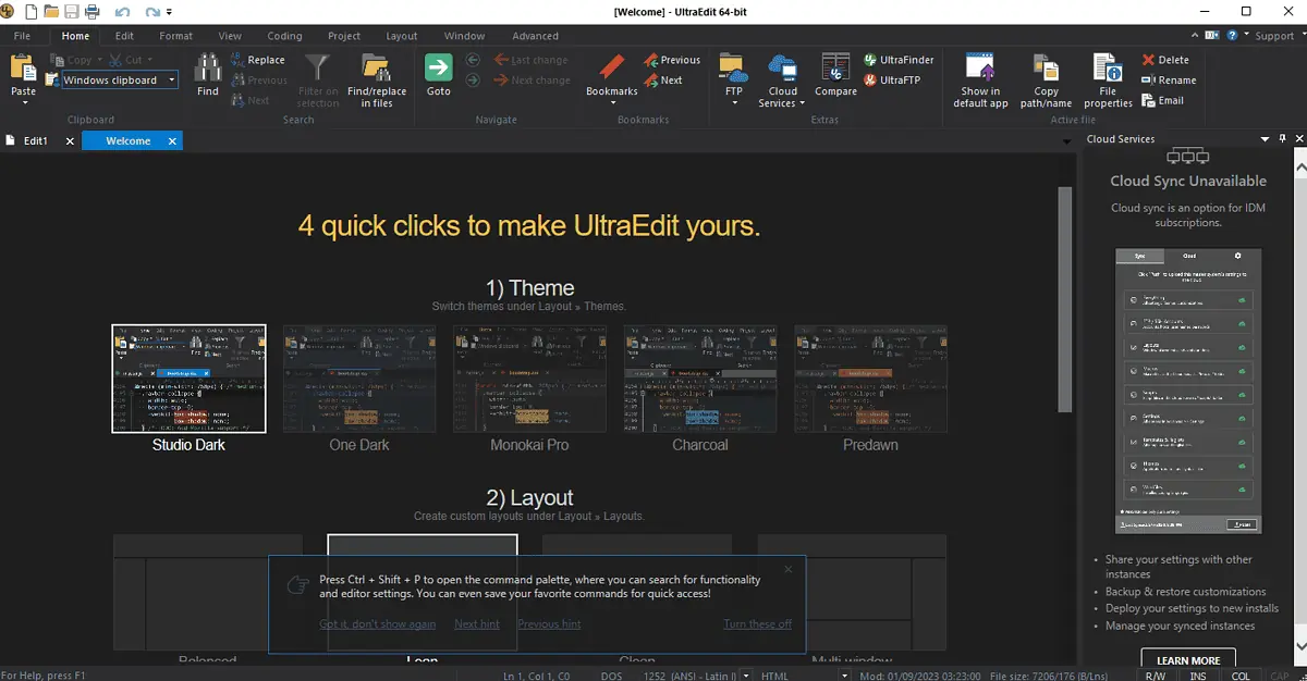 ultraedit interface