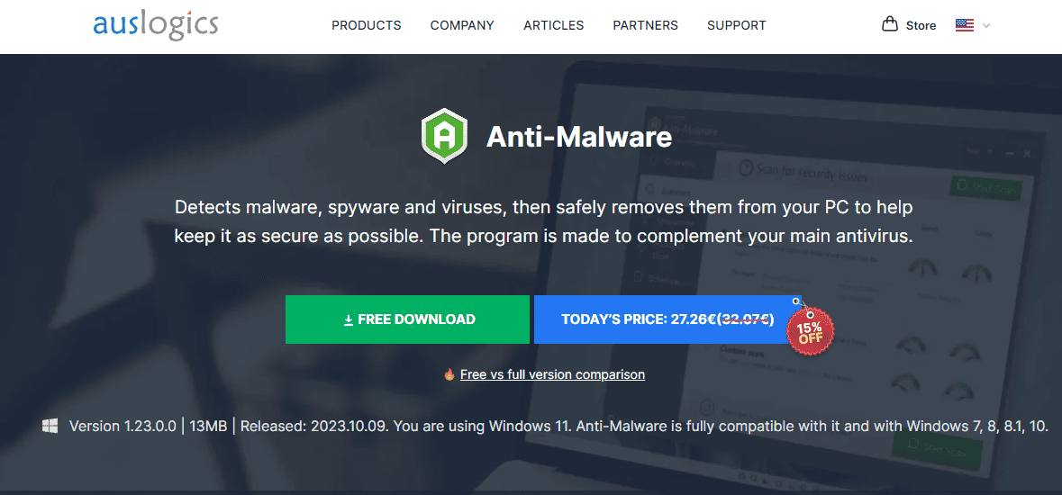 Auslogics Anti-Malware árképzés