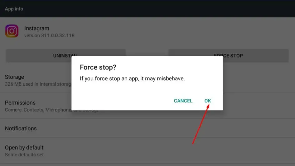force stop ok