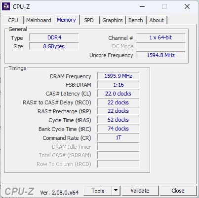 CPU-Z Memory Information