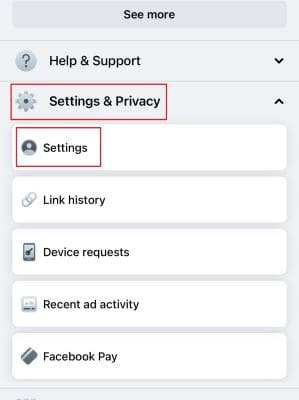 settings & privacy on facebook
