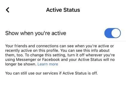 turn off facebook active status