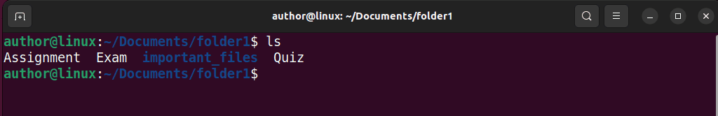 listing content of current directory on Linux with ls command