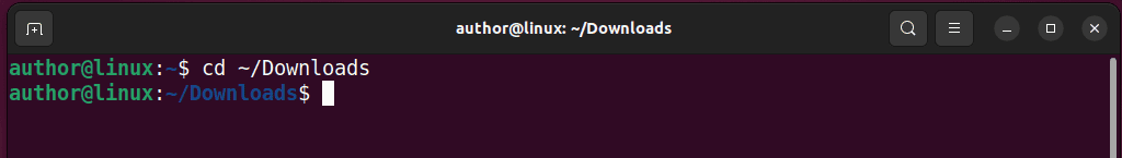 navigating to Downloads directory on Linux