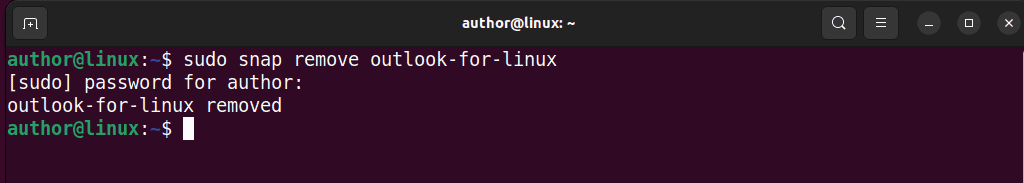 removing outlook from Linux