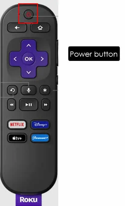 roku tv remote power button