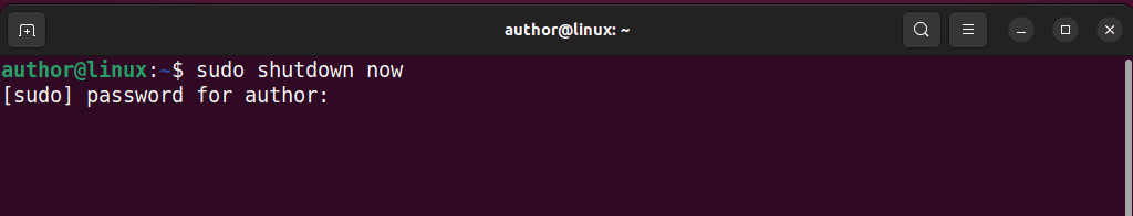 shutting down system with Linux shutdown command
