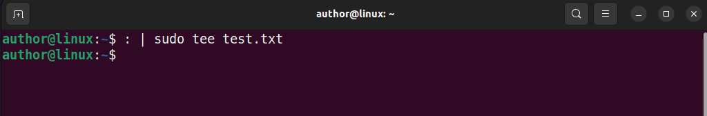 truncating file in Linux using tee command