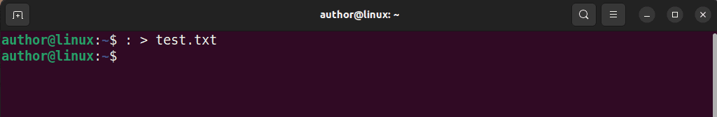 truncating file in Linux with colon