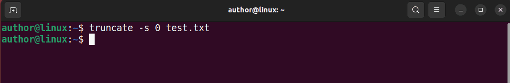 truncating file to size zero with Linux truncate command