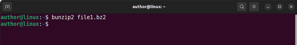 unzipping files in Linux using bunzip2 command