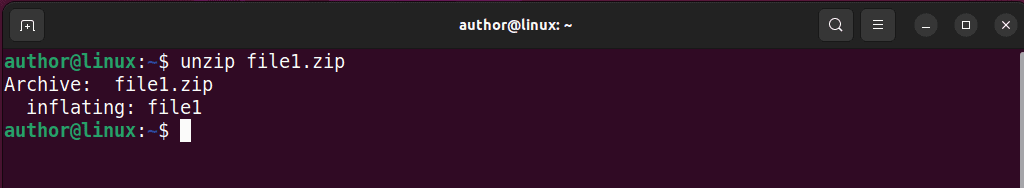 unzipping files in Linux using unzip command
