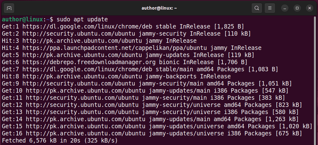 updating packages on Linux