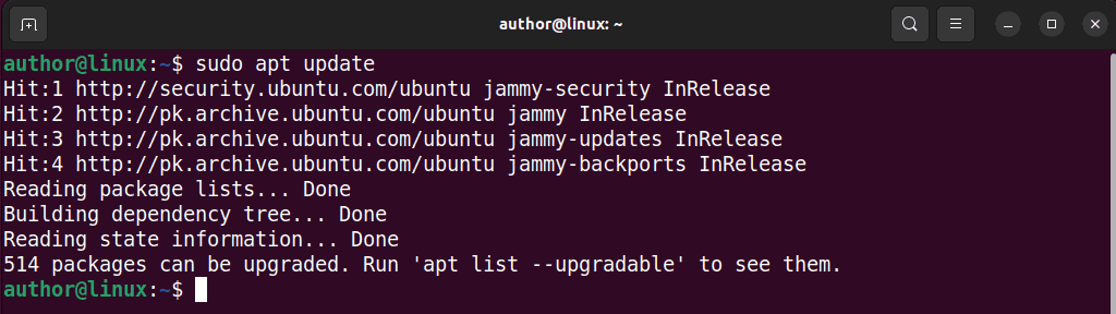 updating packages on Linux