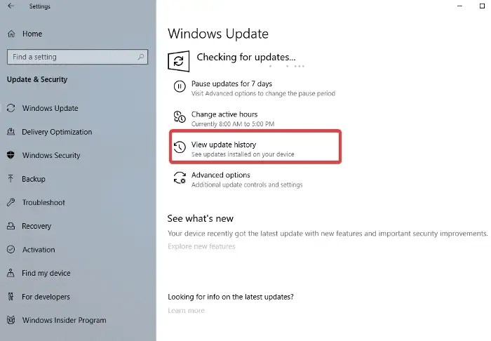 Windows Update History
