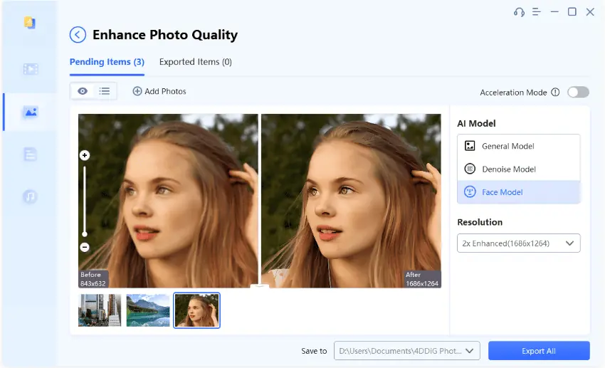 Change AI old photo restoration model