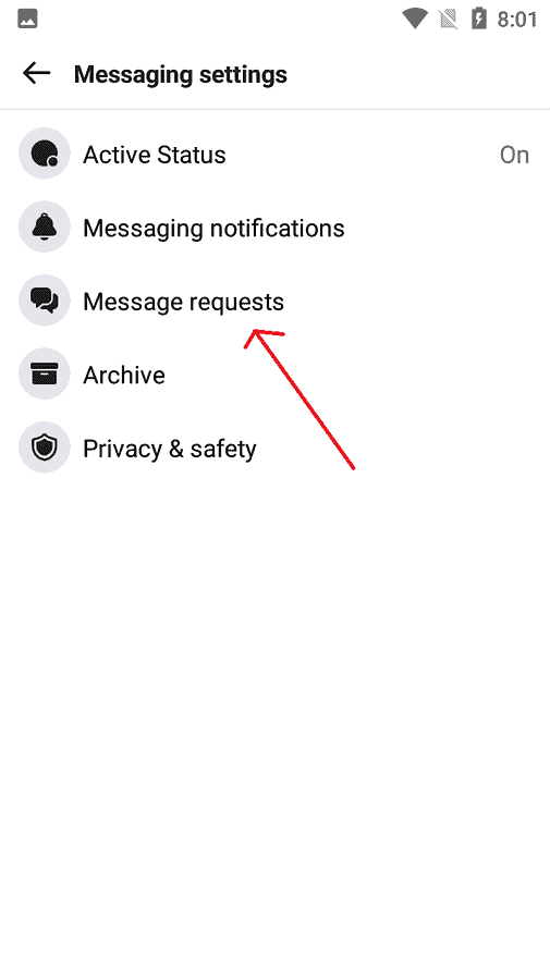 Click on Message requests.