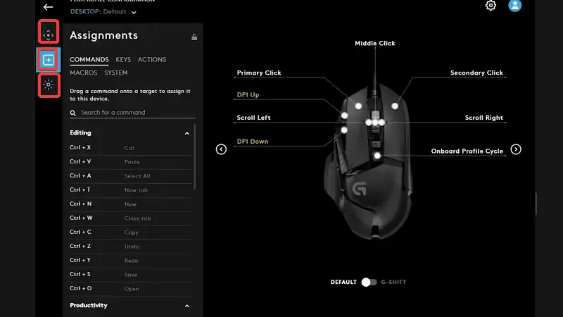 Configuring Hardware on Logitech G Hub