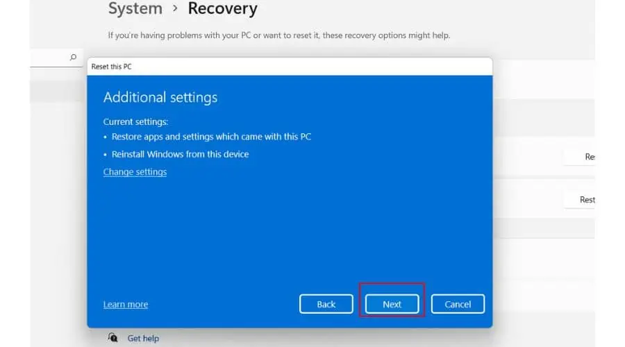 Windows 11 Additional Settings