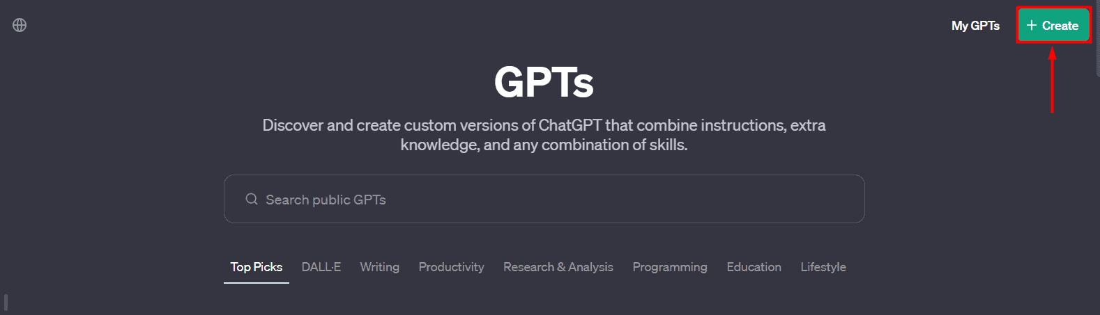 Create Custom GPT