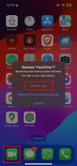 Delete app