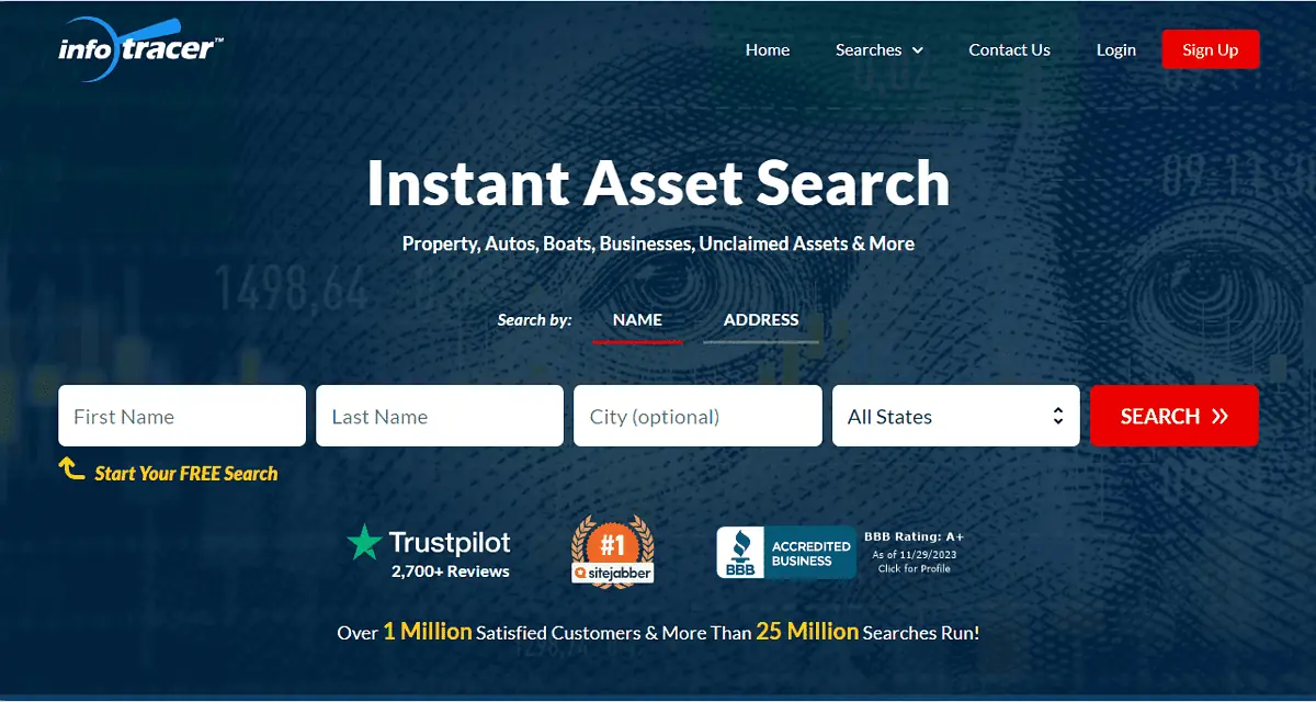 InfoTracer Asset Search