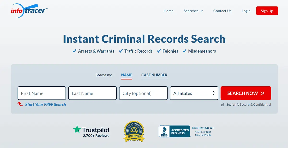 InfoTracer Criminal Records Search