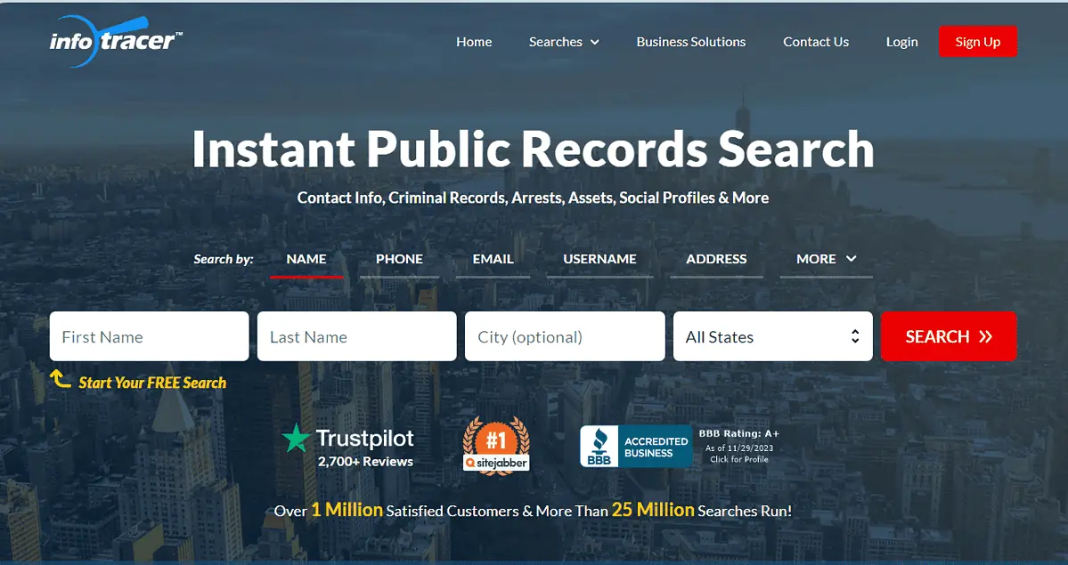 InfoTracer Public Records Search