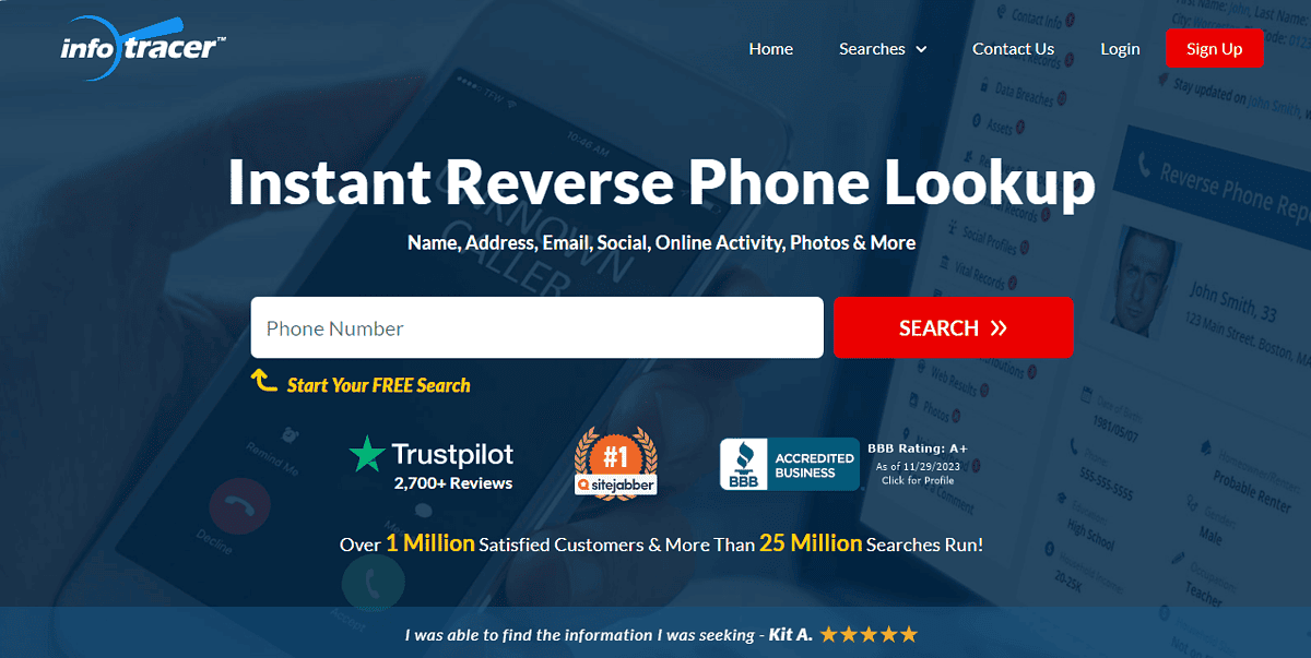 InfoTracer Reverse Phone Lookup
