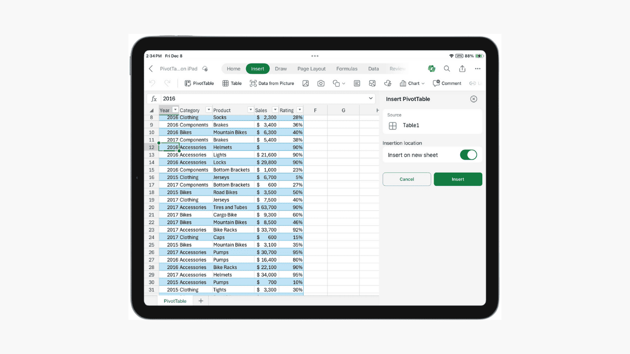 Finally, Microsoft Excel brings PivotTables to iPads