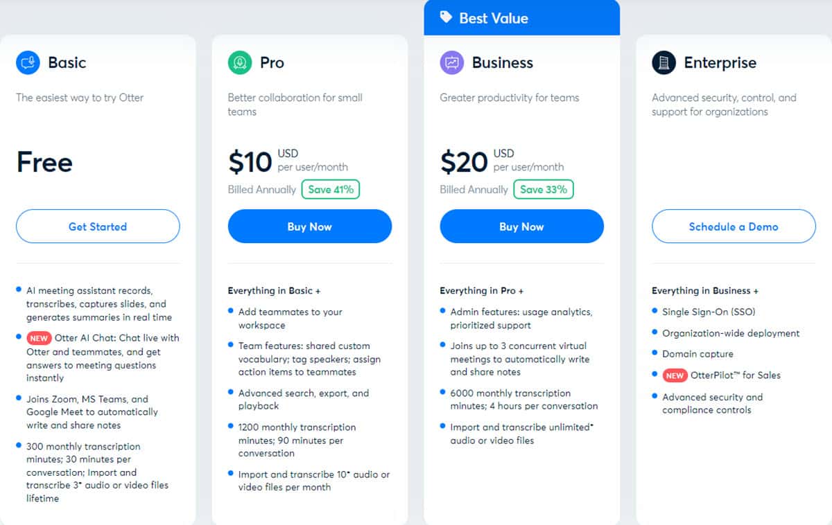 Pricing of Otter