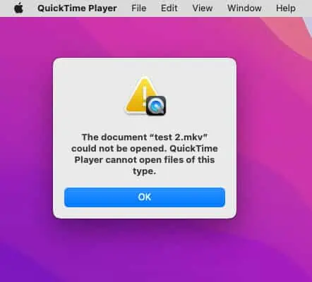 שגיאת QuickTime