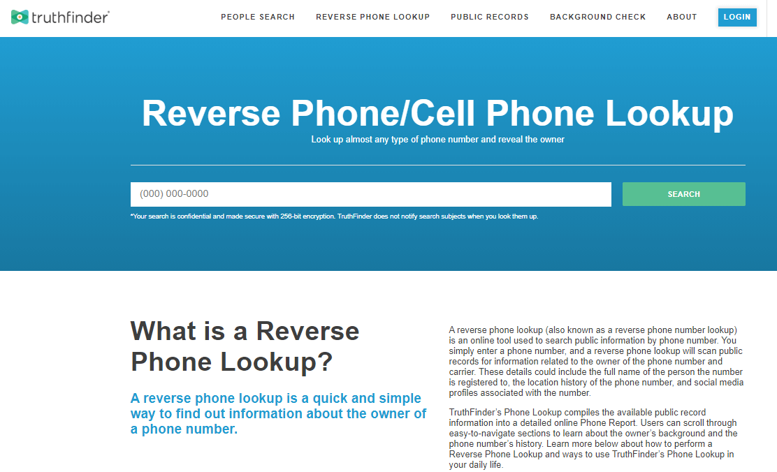 Reverse phone lookup