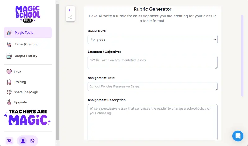 Rubric Generator