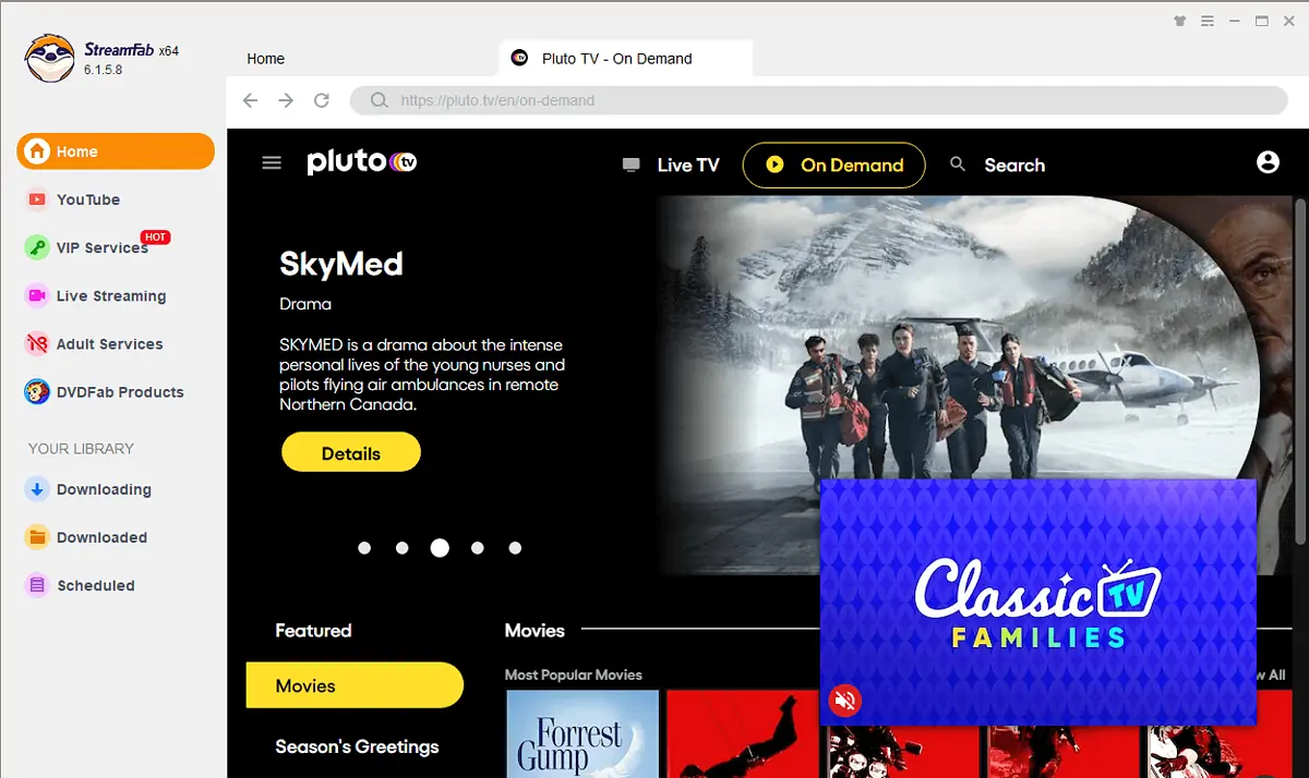 StreamFab Pluto TV ダウンローダー