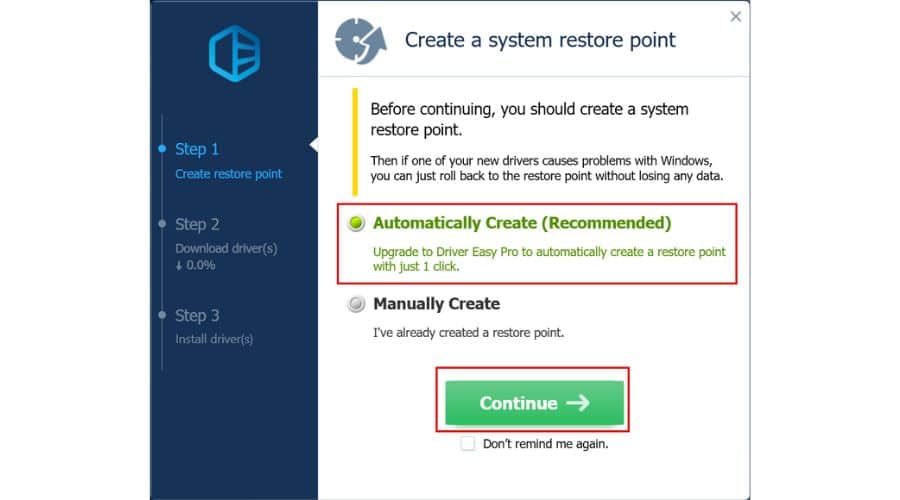 Synaptics touchpad driver Windows 11 DriverEasy Restore Point