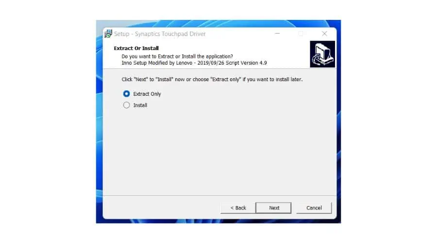 Synaptics touchpad driver Windows 11 Extract or Install