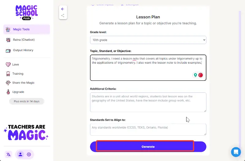 Lesson Plan Generator