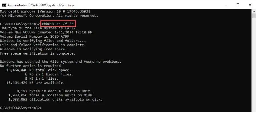 Windows Update Error 0x80080005 chkdsk