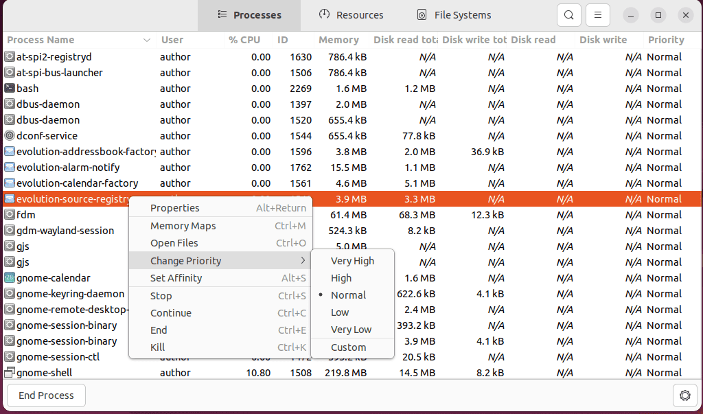 accessing a process setting in linux