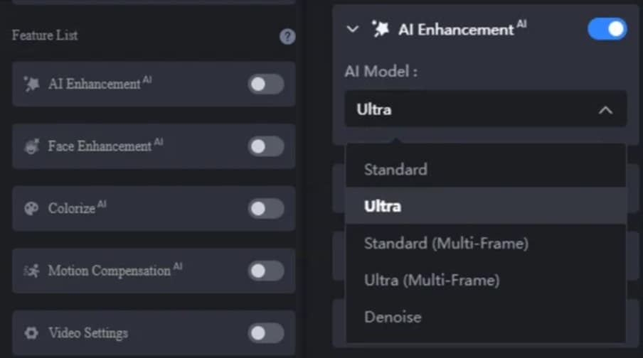 AVCLabs Video Enhancer AI features