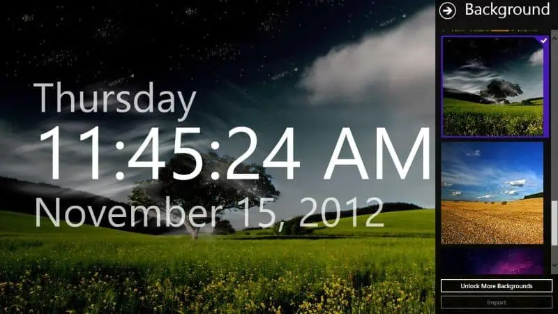 Full screen clock Windows 10