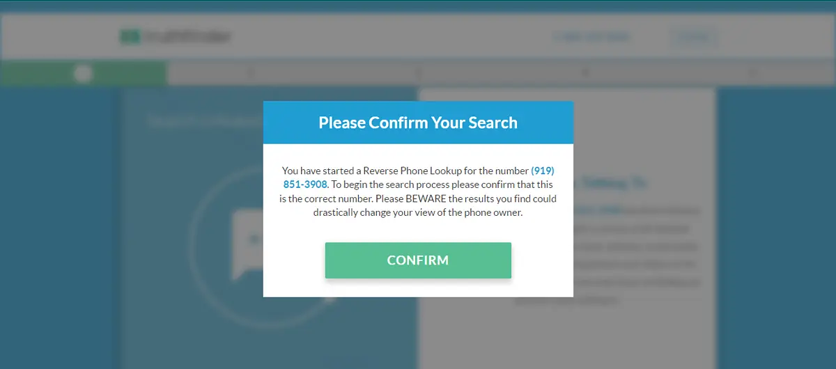 reverse phone lookup search on truthfinder llc