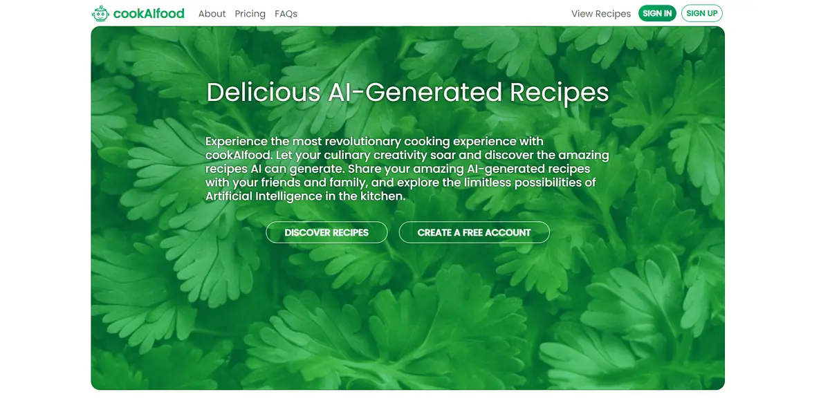 cookAIfood best AI recipe generator