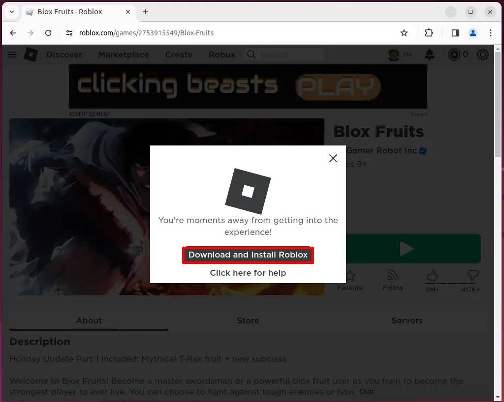 Download Roblox on Linux