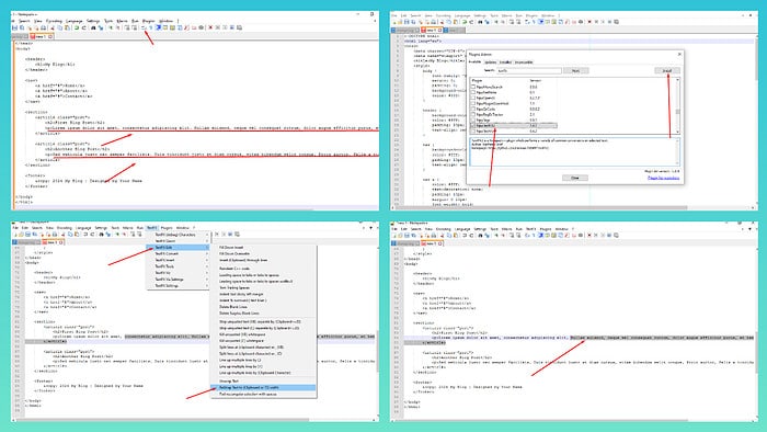 Gói từ Notepad++