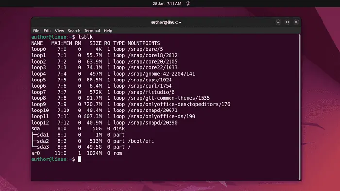 comment vérifier la carte SD sous Linux