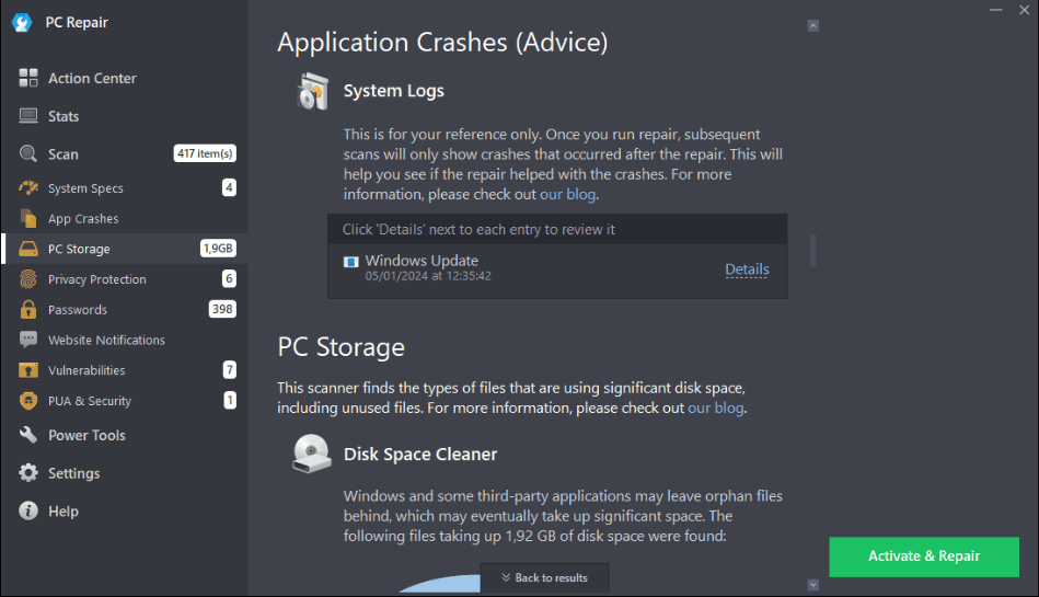 Outbyte PC Repair apps crashes