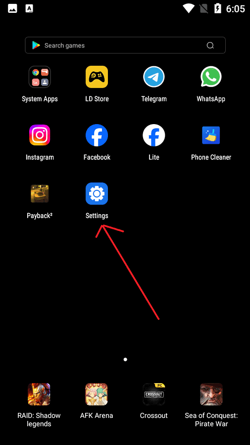 Open settings from your homepage